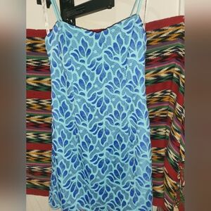 Lilly Pulitzer Avalon Turquoise Blue Spaghetti Strap Lace Dress.